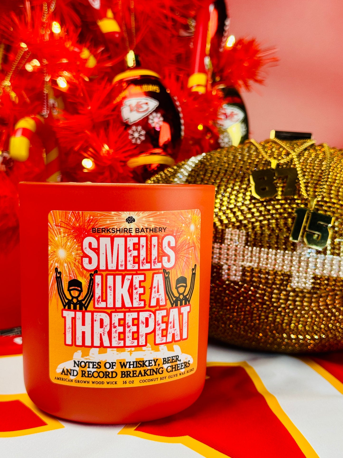 Taylor Swift travis kelce Kansas City chiefs football candle threepeat candle kc chiefs Taylor and travis game day gameday kc chiefs 15 87 Patrick mahomes candle NFL candle Kansas City Patrick mahomes candle travis Kelce candle wood wick candle swiftie swifties arrowhead stadium