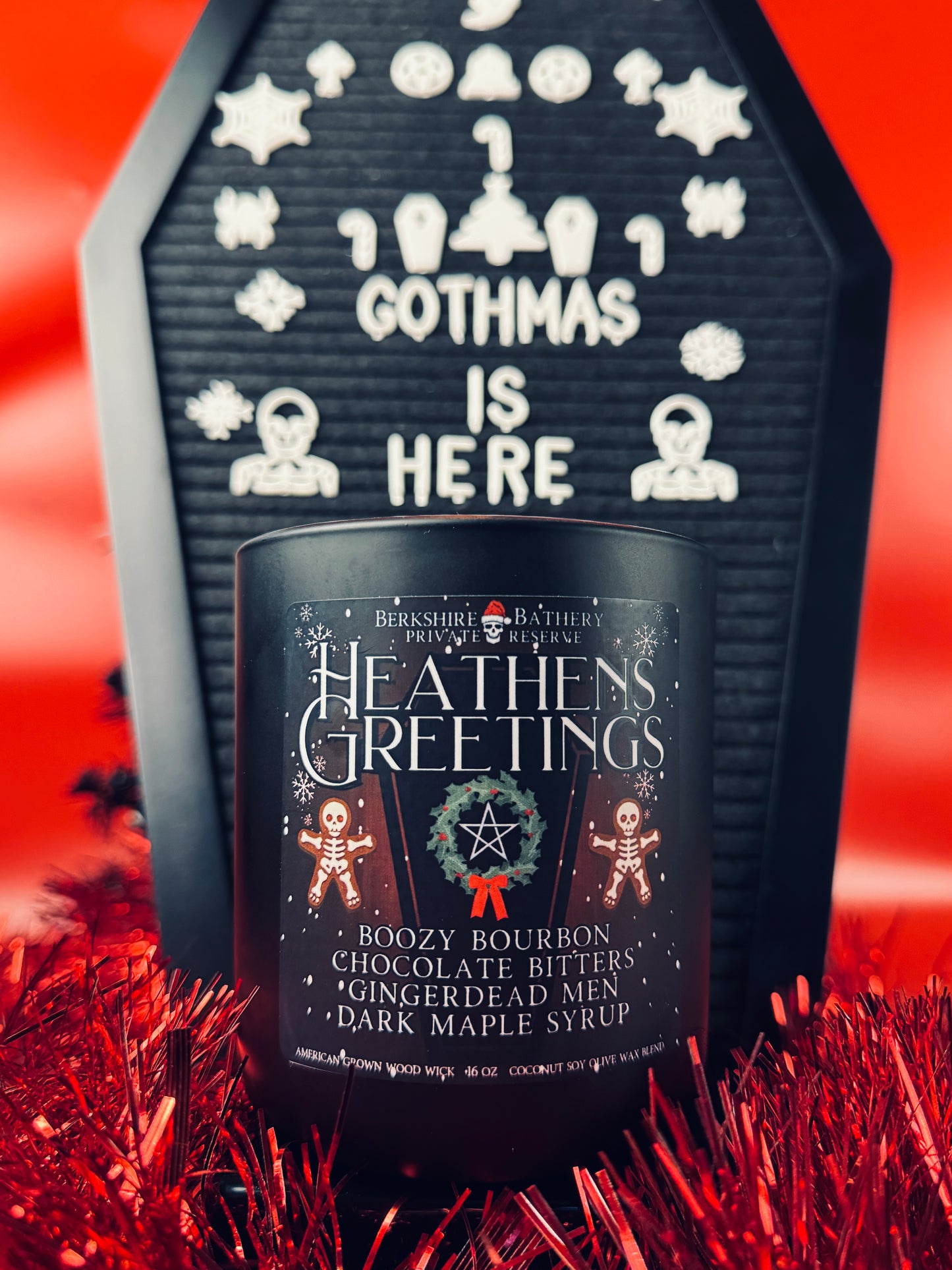 gothic gothmas spooky christmas holiday goth christmas candle