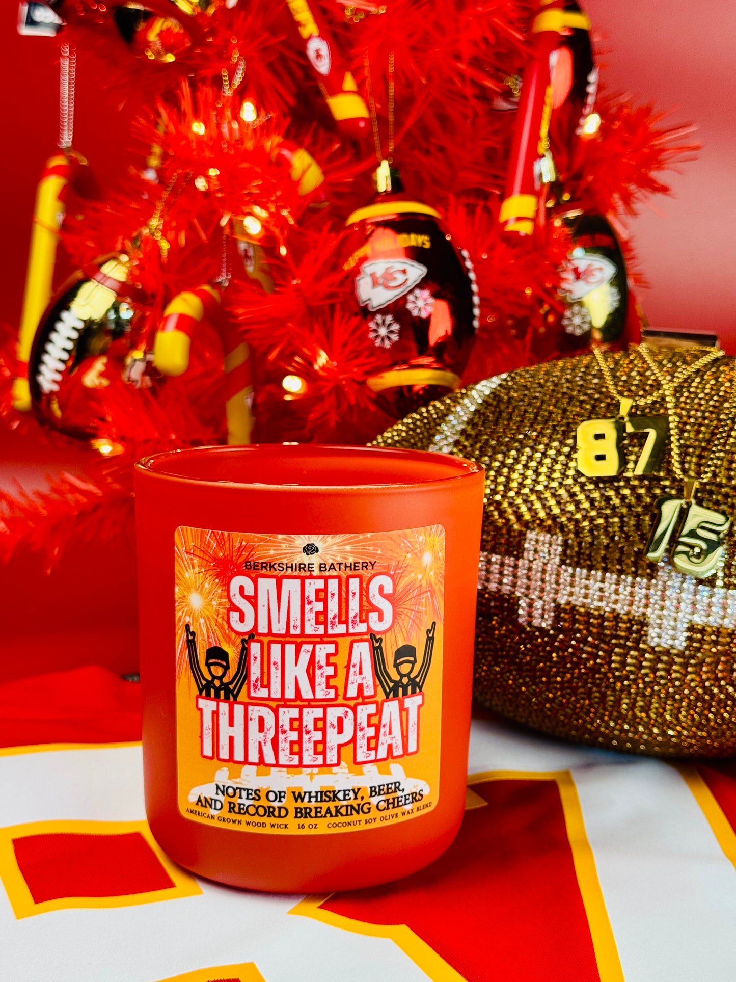 Taylor Swift travis kelce Kansas City chiefs football candle threepeat candle kc chiefs Taylor and travis game day gameday kc chiefs 15 87 Patrick mahomes candle NFL candle Kansas City Patrick mahomes candle travis Kelce candle wood wick candle swiftie swifties arrowhead stadium
