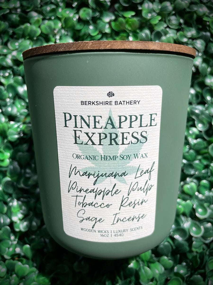 Pineapple Express  Organic HEMP Soy Wax - 16oz Wooden Wick Candle