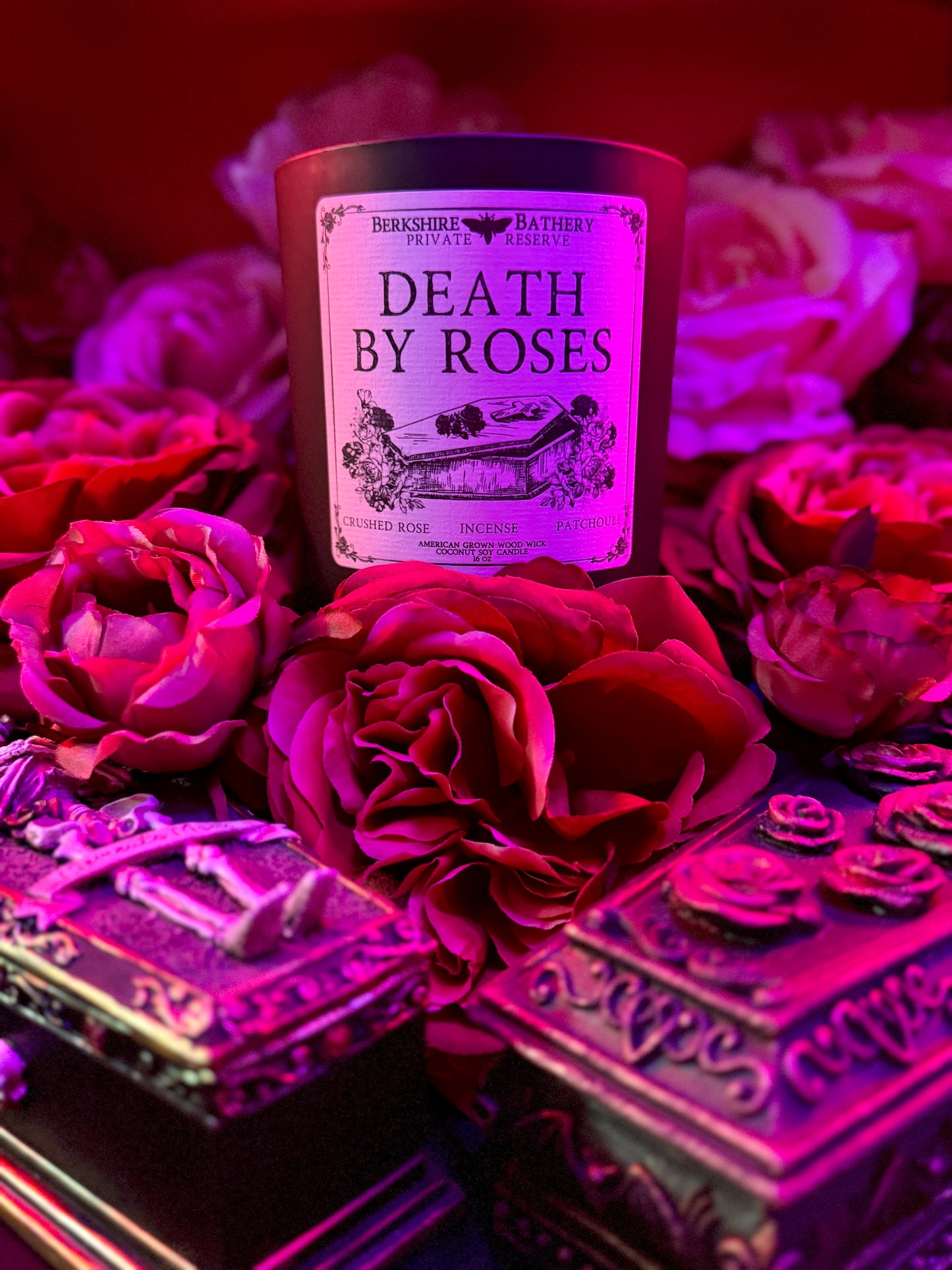 DEATH BY ROSES | Smoky Floral - 16oz Wood Wick Candle