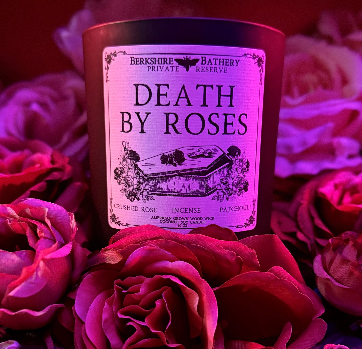 DEATH BY ROSES | Smoky Floral - 16oz Wood Wick Candle