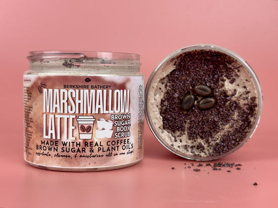 MARSHMALLOW LATTE | JUMBO 16 oz Brown Sugar Body Scrub - Made With REAL Coffee!