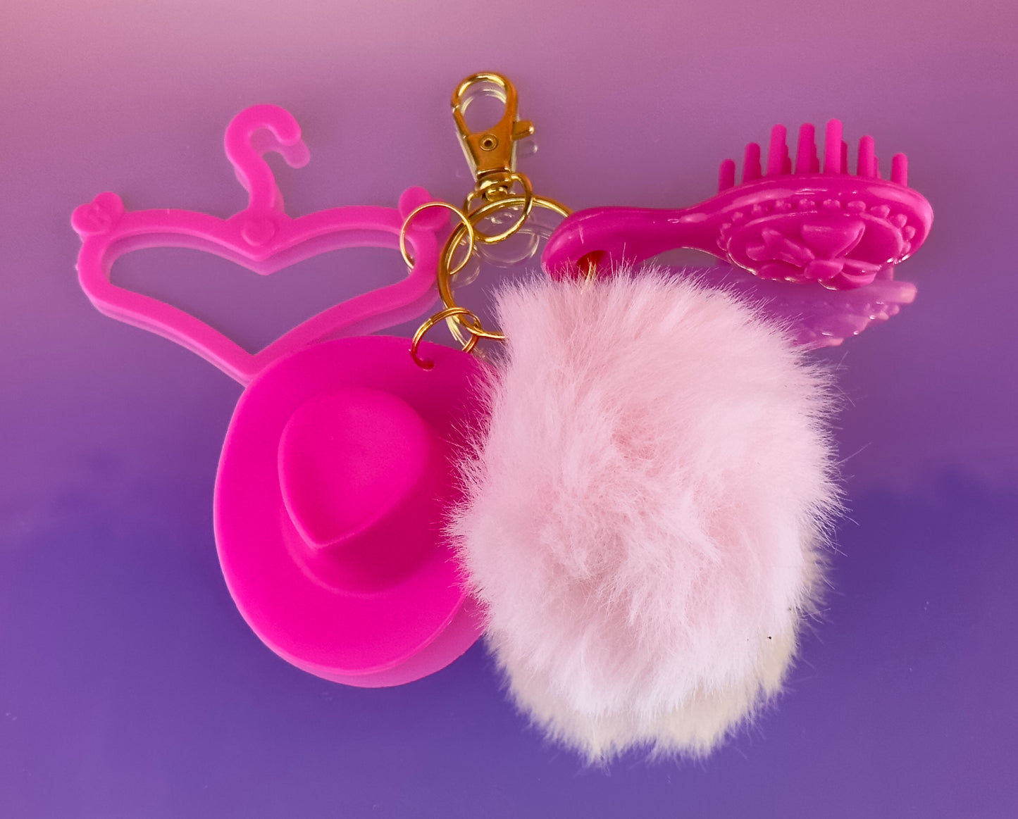 Puff Ball, Coconut Lip Gloss Keychain