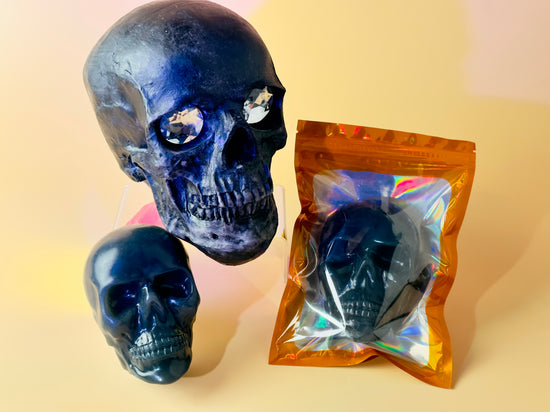 Load image into Gallery viewer, TRICK OR TREAT | XXL Skull Shaped Scented Activated Charcoal Bar Soap
