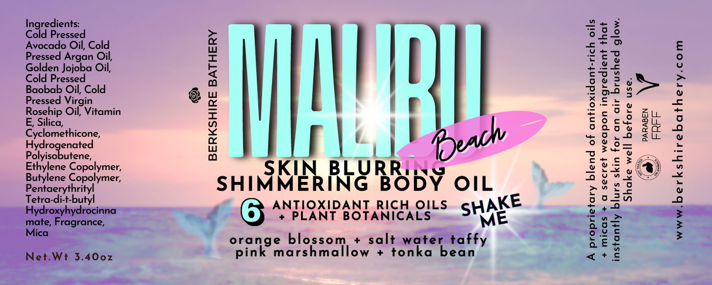Load image into Gallery viewer, MALIBU BEACH | Skin Blurring Shimmering Body Oil 3.40oz
