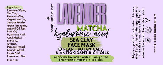 Load image into Gallery viewer, LAVENDER MATCHA | Hyaluronic Acid Brightening Sea Clay Face Mask 8oz
