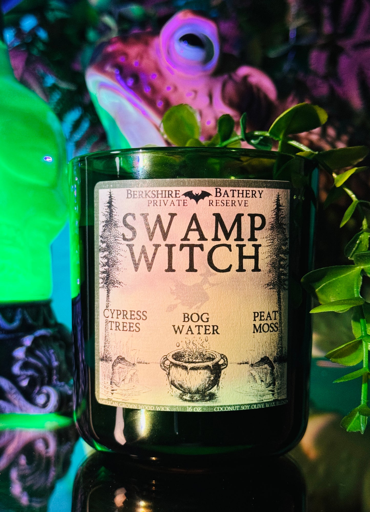 SWAMP WITCH | Fresh, Green, Woodsy - 16oz Wood Wick Candle