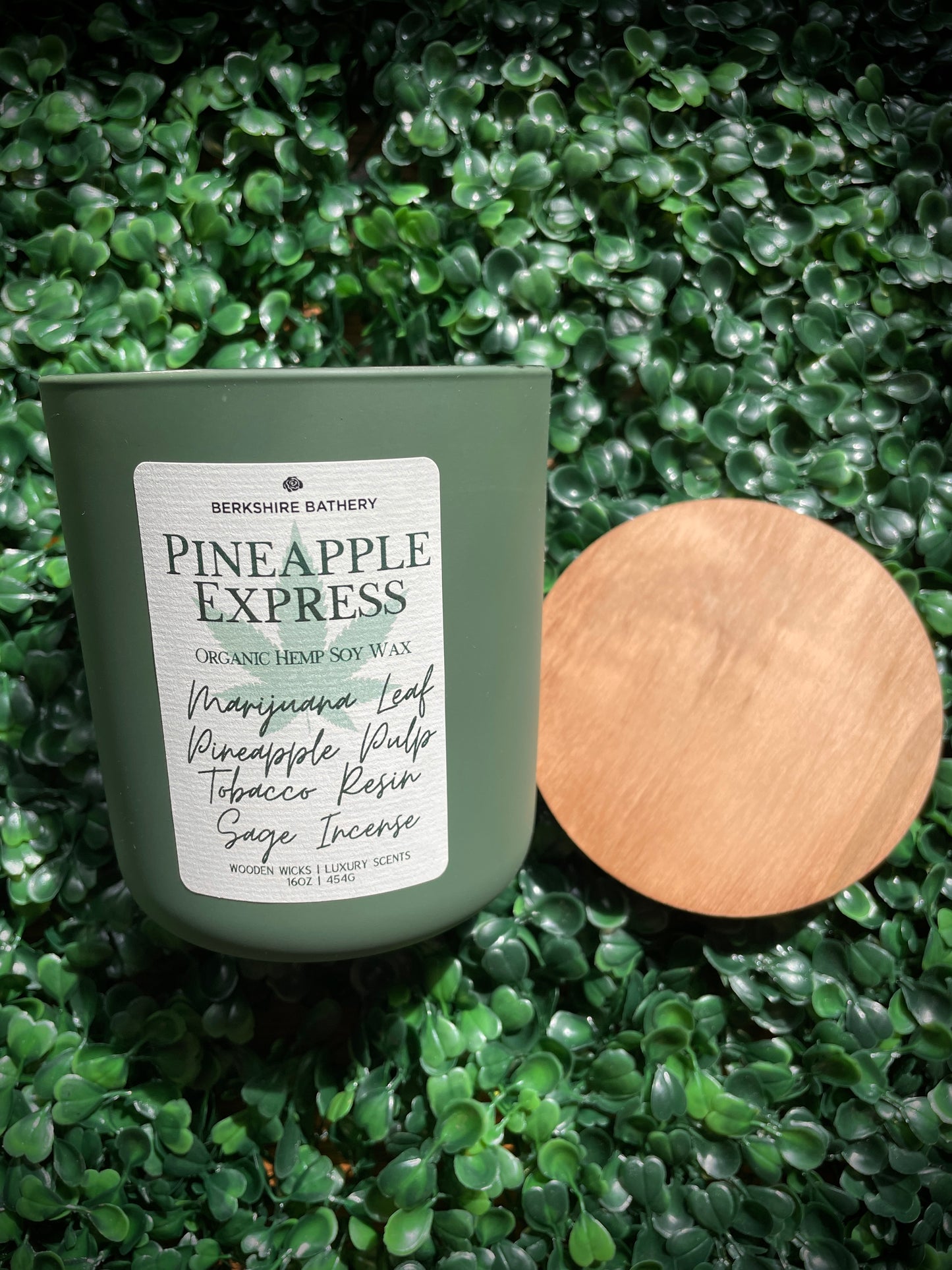 Pineapple Express  Organic HEMP Soy Wax - 16oz Wooden Wick Candle