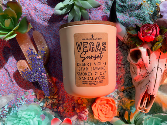 Load image into Gallery viewer, VEGAS SUNSET | 16oz Wooden Wick HEMP Wax Candle
