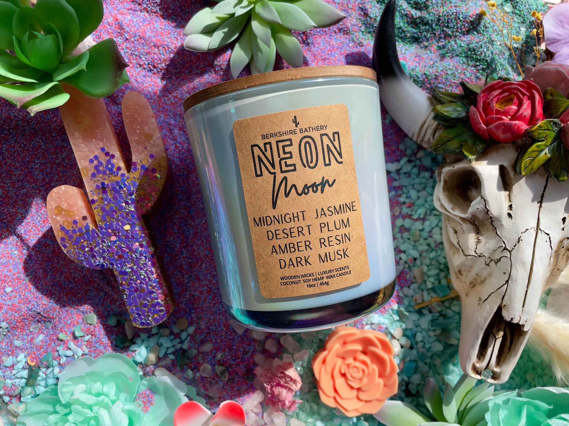 NEON MOON | 16oz Wood Wick HEMP Wax Candle