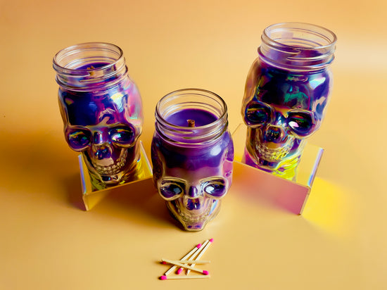 Bone Daddy - Iridescent Glass Skull Candle | 20oz Limited Edition Wooden Wick